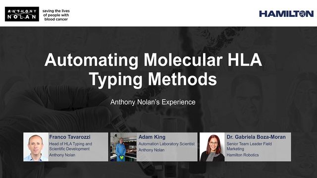 Automating Molecular HLA Typing Methods - Anthony Nolan's Experience 