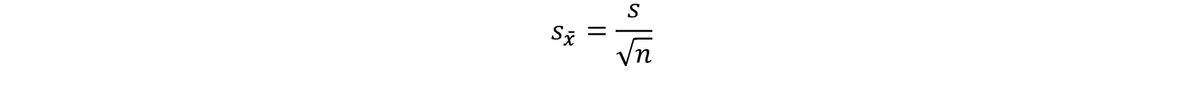 Formula to calculate the standard error.