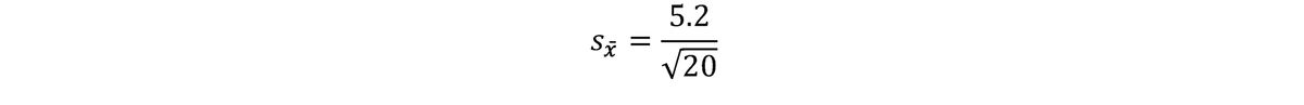 Calculating the standard error of the mean, equation 2.