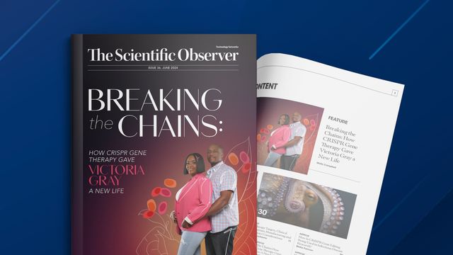 Front cover of issue 36 of <i>The Scientific Observer<i>, featuring Victoria Gray  