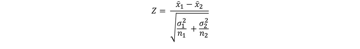 Z test example equation 1.